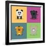 Cute Cartoon Animals-Nestor David Ramos Diaz-Framed Art Print