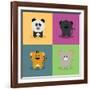 Cute Cartoon Animals-Nestor David Ramos Diaz-Framed Art Print