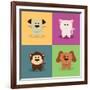 Cute Cartoon Animals-Nestor David Ramos Diaz-Framed Art Print