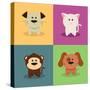 Cute Cartoon Animals-Nestor David Ramos Diaz-Stretched Canvas