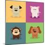 Cute Cartoon Animals-Nestor David Ramos Diaz-Mounted Art Print