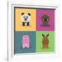 Cute Cartoon Animals-Nestor David Ramos Diaz-Framed Art Print