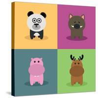 Cute Cartoon Animals-Nestor David Ramos Diaz-Stretched Canvas