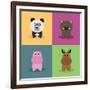 Cute Cartoon Animals-Nestor David Ramos Diaz-Framed Art Print