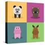 Cute Cartoon Animals-Nestor David Ramos Diaz-Stretched Canvas