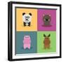 Cute Cartoon Animals-Nestor David Ramos Diaz-Framed Art Print