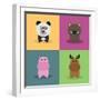 Cute Cartoon Animals-Nestor David Ramos Diaz-Framed Art Print