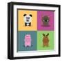 Cute Cartoon Animals-Nestor David Ramos Diaz-Framed Art Print