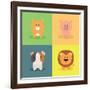 Cute Cartoon Animals-Nestor David Ramos Diaz-Framed Art Print