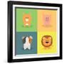 Cute Cartoon Animals-Nestor David Ramos Diaz-Framed Art Print