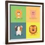 Cute Cartoon Animals-Nestor David Ramos Diaz-Framed Art Print