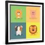 Cute Cartoon Animals-Nestor David Ramos Diaz-Framed Art Print