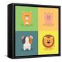 Cute Cartoon Animals-Nestor David Ramos Diaz-Framed Stretched Canvas