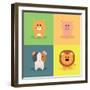 Cute Cartoon Animals-Nestor David Ramos Diaz-Framed Art Print