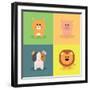 Cute Cartoon Animals-Nestor David Ramos Diaz-Framed Art Print