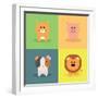 Cute Cartoon Animals-Nestor David Ramos Diaz-Framed Art Print