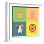 Cute Cartoon Animals-Nestor David Ramos Diaz-Framed Art Print