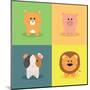 Cute Cartoon Animals-Nestor David Ramos Diaz-Mounted Art Print