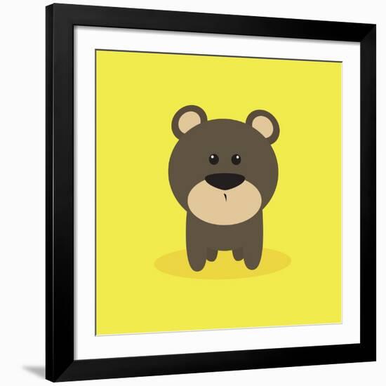 Cute Cartoon Bear-Nestor David Ramos Diaz-Framed Art Print