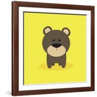 Cute Cartoon Bear-Nestor David Ramos Diaz-Framed Art Print