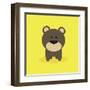 Cute Cartoon Bear-Nestor David Ramos Diaz-Framed Art Print