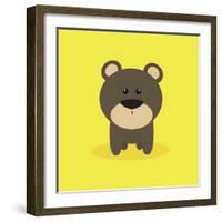 Cute Cartoon Bear-Nestor David Ramos Diaz-Framed Art Print