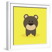 Cute Cartoon Bear-Nestor David Ramos Diaz-Framed Art Print