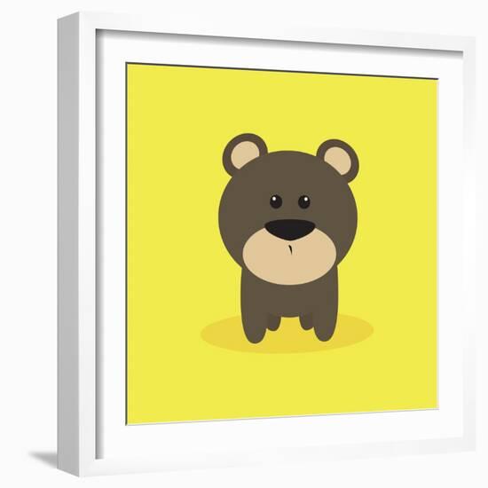 Cute Cartoon Bear-Nestor David Ramos Diaz-Framed Art Print