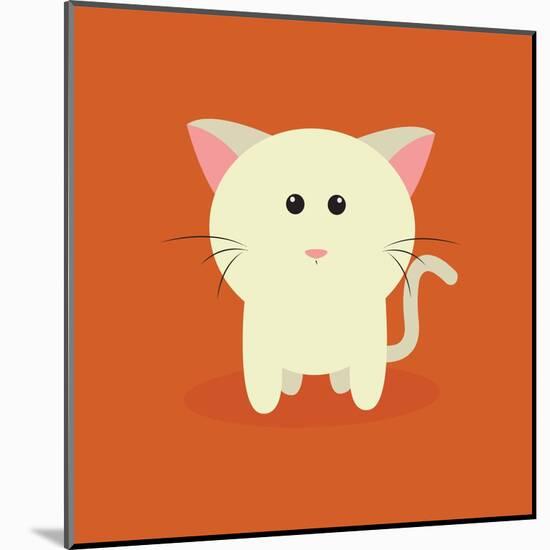 Cute Cartoon Cat-Nestor David Ramos Diaz-Mounted Art Print