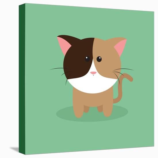 Cute Cartoon Cat-Nestor David Ramos Diaz-Stretched Canvas