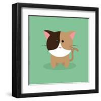 Cute Cartoon Cat-Nestor David Ramos Diaz-Framed Art Print