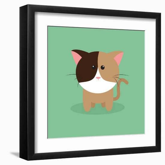 Cute Cartoon Cat-Nestor David Ramos Diaz-Framed Art Print