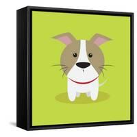 Cute Cartoon Dog-Nestor David Ramos Diaz-Framed Stretched Canvas