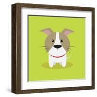 Cute Cartoon Dog-Nestor David Ramos Diaz-Framed Art Print