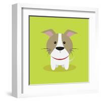 Cute Cartoon Dog-Nestor David Ramos Diaz-Framed Art Print