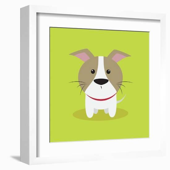 Cute Cartoon Dog-Nestor David Ramos Diaz-Framed Art Print