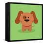 Cute Cartoon Dog-Nestor David Ramos Diaz-Framed Stretched Canvas