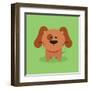 Cute Cartoon Dog-Nestor David Ramos Diaz-Framed Art Print