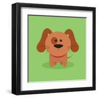 Cute Cartoon Dog-Nestor David Ramos Diaz-Framed Art Print