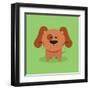 Cute Cartoon Dog-Nestor David Ramos Diaz-Framed Art Print