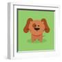 Cute Cartoon Dog-Nestor David Ramos Diaz-Framed Art Print