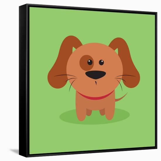 Cute Cartoon Dog-Nestor David Ramos Diaz-Framed Stretched Canvas