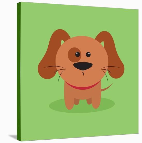 Cute Cartoon Dog-Nestor David Ramos Diaz-Stretched Canvas