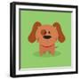 Cute Cartoon Dog-Nestor David Ramos Diaz-Framed Art Print