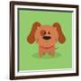 Cute Cartoon Dog-Nestor David Ramos Diaz-Framed Art Print