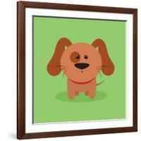 Cute Cartoon Dog-Nestor David Ramos Diaz-Framed Art Print