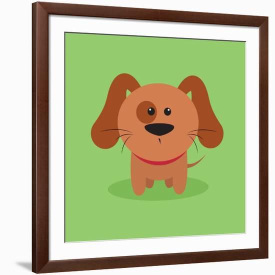 Cute Cartoon Dog-Nestor David Ramos Diaz-Framed Art Print