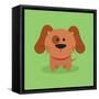 Cute Cartoon Dog-Nestor David Ramos Diaz-Framed Stretched Canvas