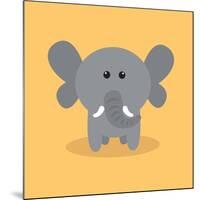 Cute Cartoon Elephant-Nestor David Ramos Diaz-Mounted Art Print