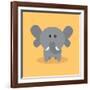 Cute Cartoon Elephant-Nestor David Ramos Diaz-Framed Art Print